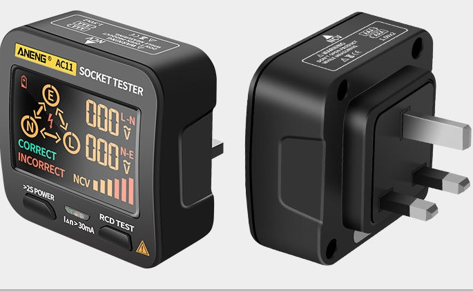 Digital Display Socket Electrical Ground Wire Tester Line Phase Test Plug Polarity Electroscope