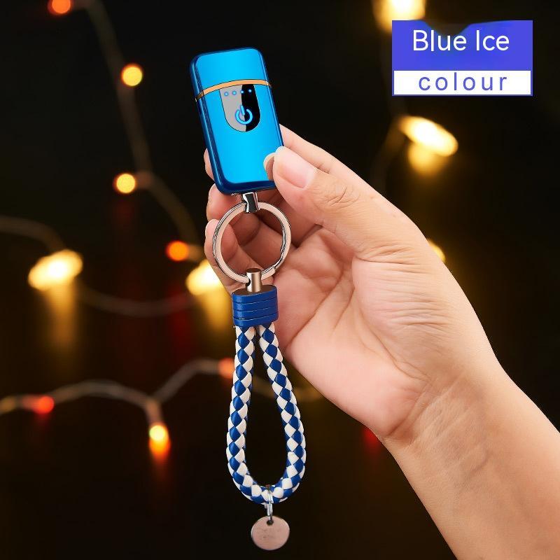 USB Keychain Touch Charging Windproof Electronic Cigarette Lighter