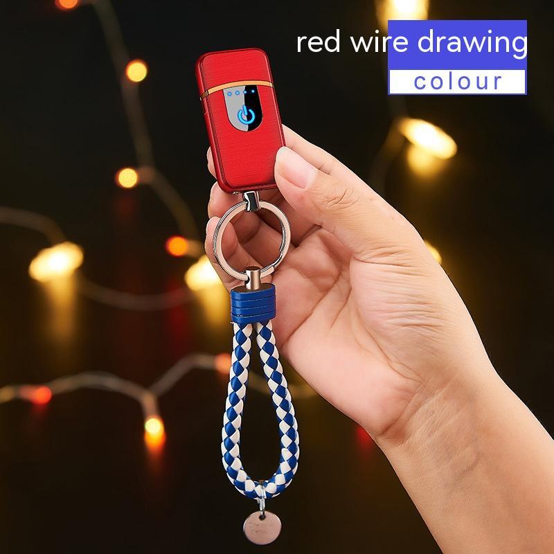 USB Keychain Touch Charging Windproof Electronic Cigarette Lighter