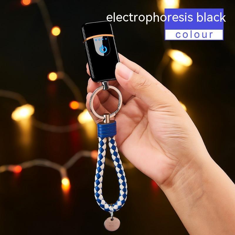USB Keychain Touch Charging Windproof Electronic Cigarette Lighter