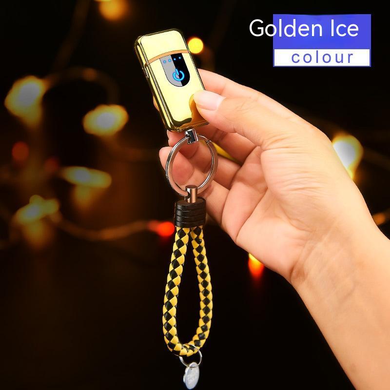 USB Keychain Touch Charging Windproof Electronic Cigarette Lighter