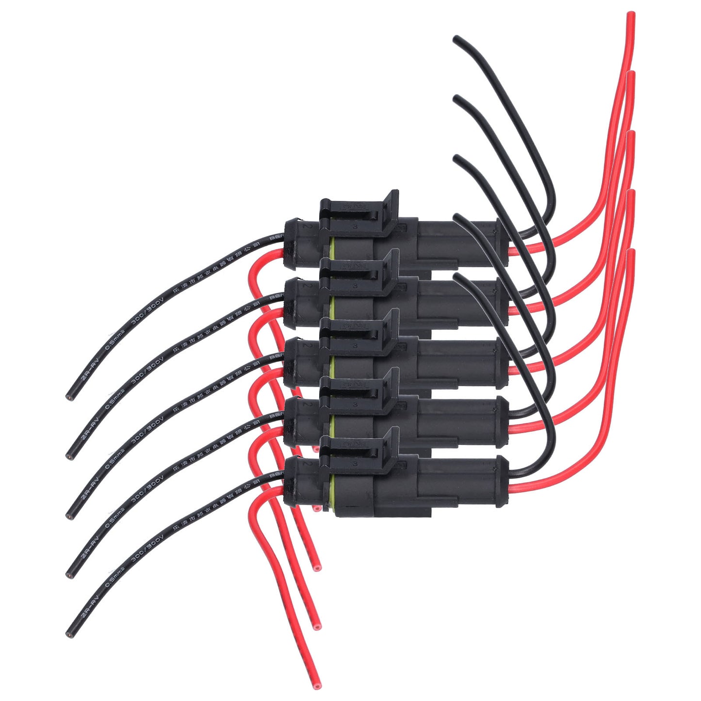 5Pcs Way Car Electrical Connector Waterproof Antiflaming Resilient Antioxidant Automotive Wire Connector2P