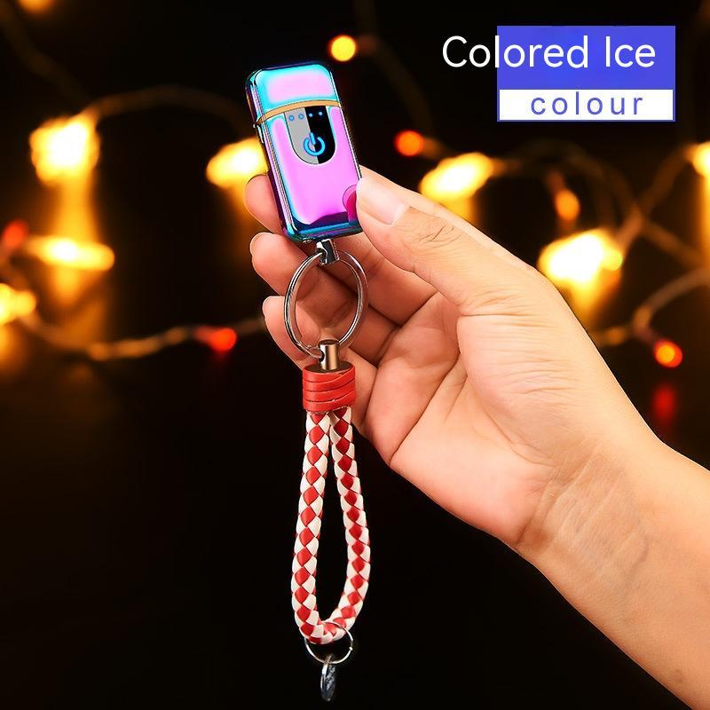 USB Keychain Touch Charging Windproof Electronic Cigarette Lighter