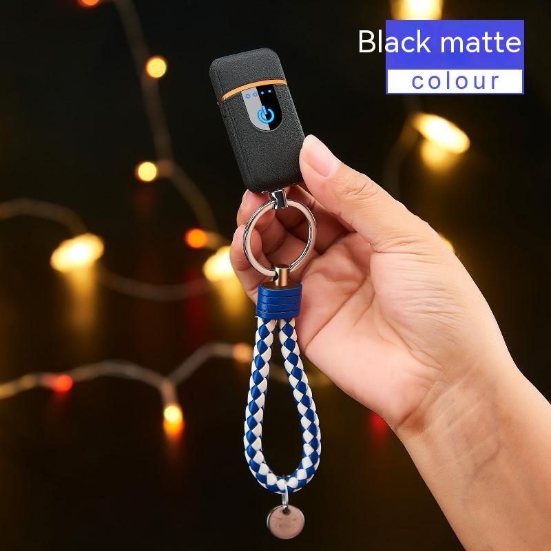 USB Keychain Touch Charging Windproof Electronic Cigarette Lighter